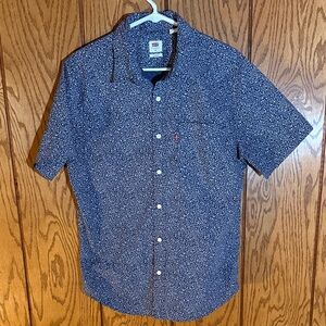 Levi's Men's Navy Patterned Button Down Shirt